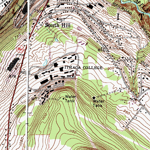 Topographic Map of Rowland Hall, NY