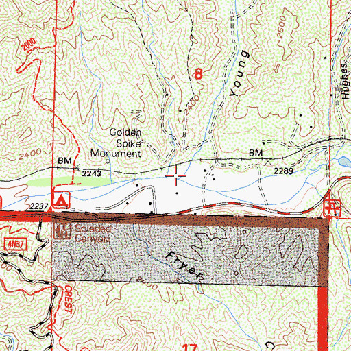 Topographic Map of Young Canyon, CA