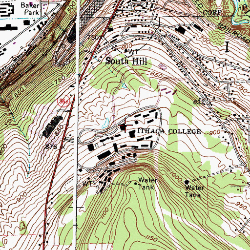 Topographic Map of Williams Hall, NY