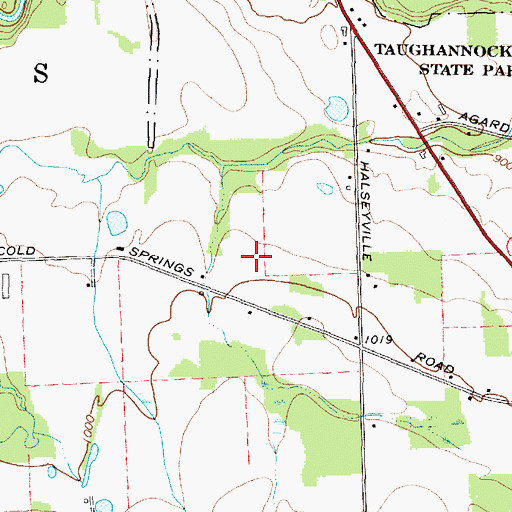 Topographic Map of Allisons Acres, NY