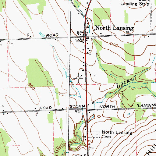 Topographic Map of Bakers Acres of North Lansing, NY