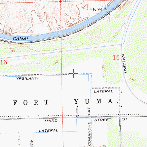 Topographic Map of Ypsilanti Lateral, CA