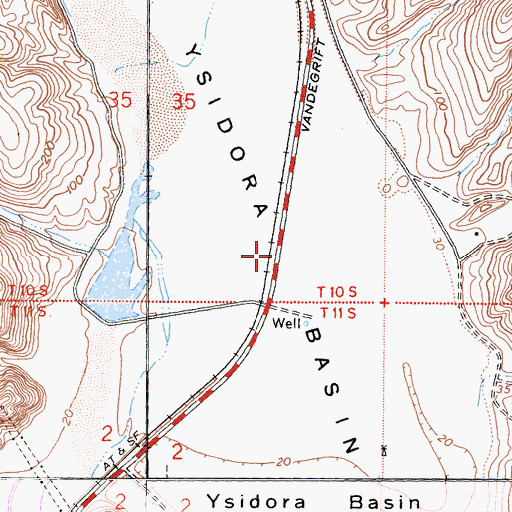 Topographic Map of Ysidora Basin, CA