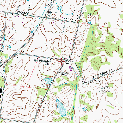 Topographic Map of Union Cemetery, TN