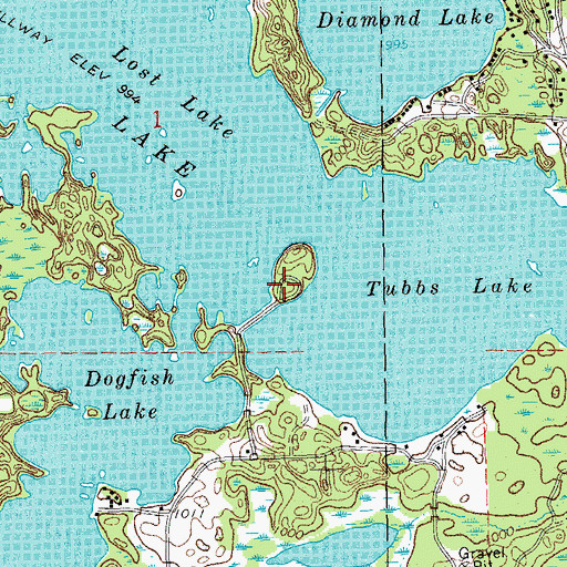 Topographic Map of Tubbs Lake State Forest Campground, MI