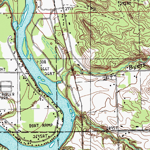 Topographic Map of Byers Station (historical), MI
