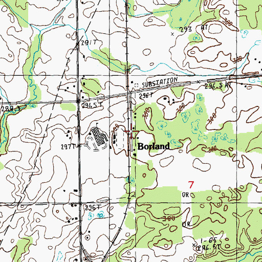 Topographic Map of Borland Station (historical), MI