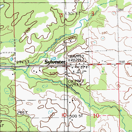 Topographic Map of Sylvester Post Office (historical), MI