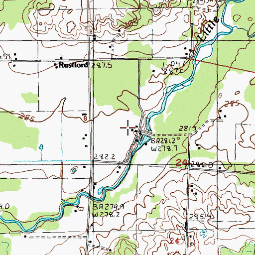 Topographic Map of Satterlee's Mills Post Office (historical), MI