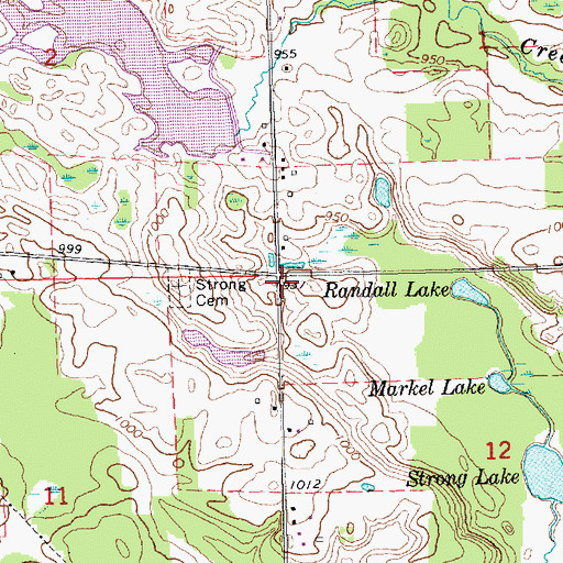 Topographic Map of Rienza Post Office (historical), MI