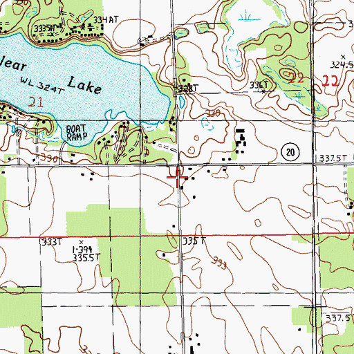 Topographic Map of Marshfield Post Office (historical), MI