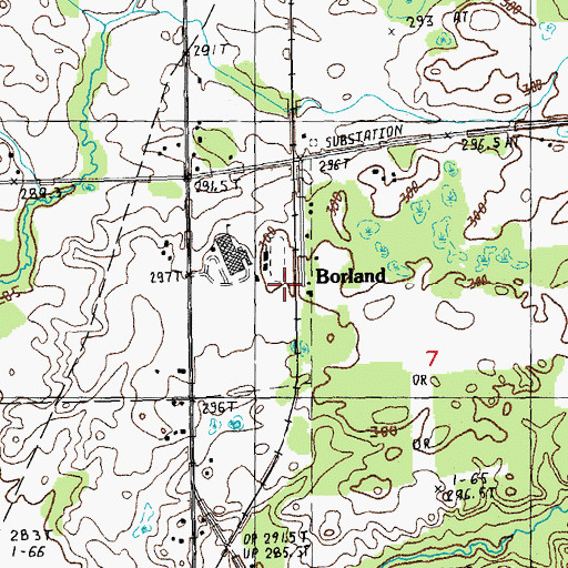 Topographic Map of Borland Post Office (historical), MI