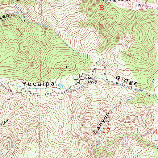 Topographic Map of Yucaipa Ridge, CA