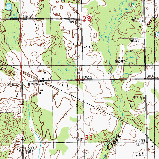 Topographic Map of Barry Post Office (historical), MI