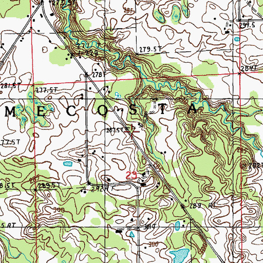 Topographic Map of Stanwood Post Office, MI