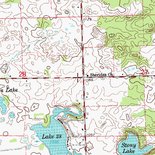 Topographic Map of Chippewa Hills Intermediate School, MI