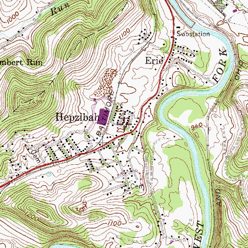 Topographic Map of Horizons Church (North at the House of Faith), WV