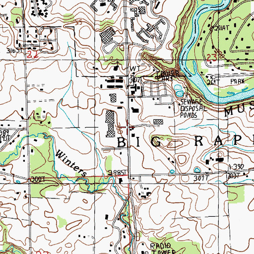 Topographic Map of Big Rapids Assembly of God Church, MI