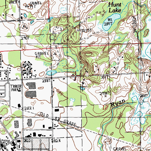 Topographic Map of Big Rapids Church of Christ, MI
