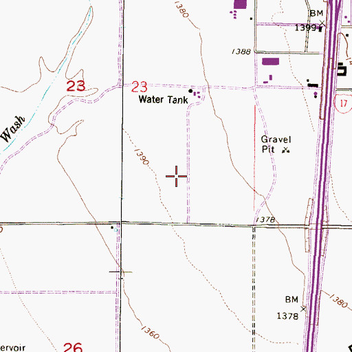 Topographic Map of Villas Plaza, AZ