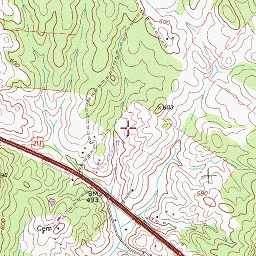 Topographic Map of Muskrat Haven Farm, VA
