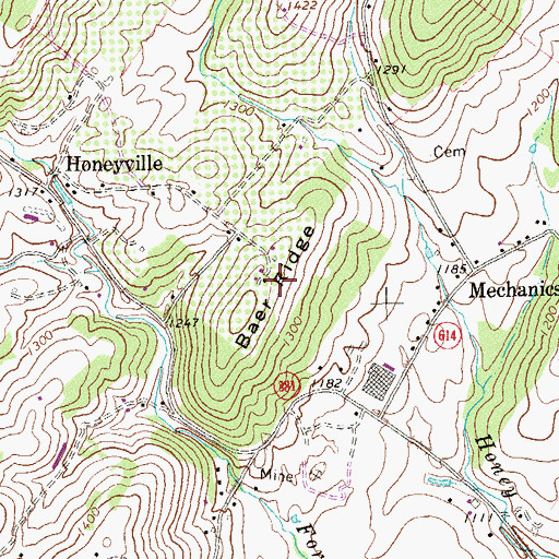 Topographic Map of Showalters Orchard And Greenhouse, VA