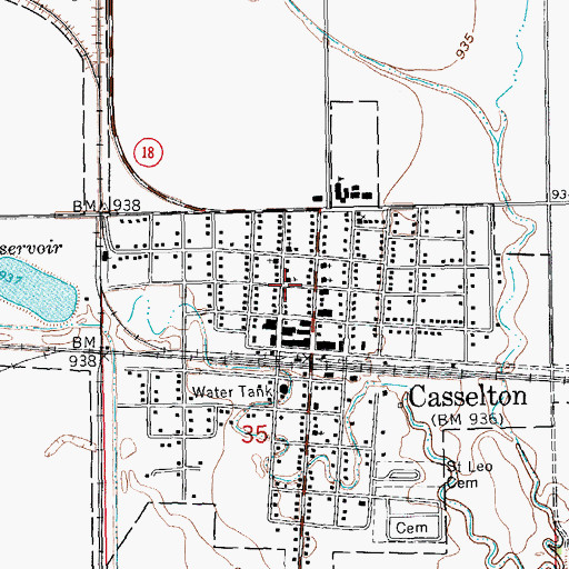 Topographic Map of Martin's American Lutheran Church, ND