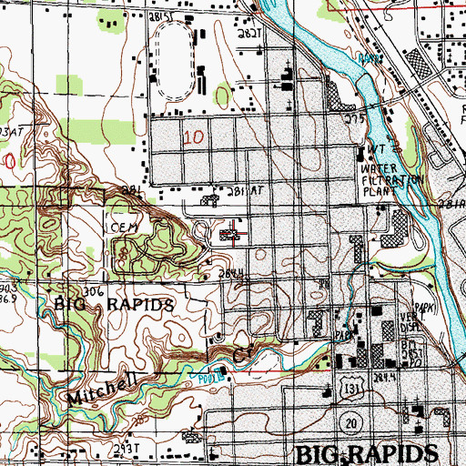 Topographic Map of Saint Peter's Lutheran Church, MI