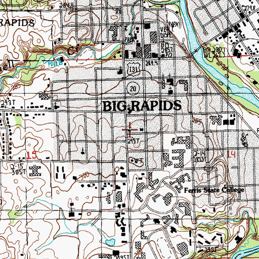 Topographic Map of State Street Church of God, MI