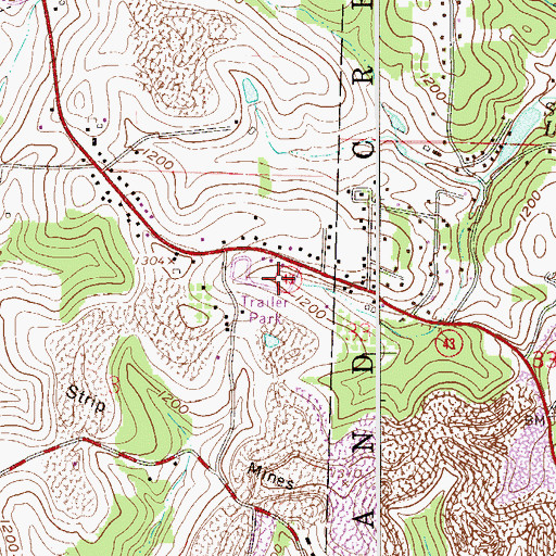 Topographic Map of Lake Lodge Mobile Home Village, OH