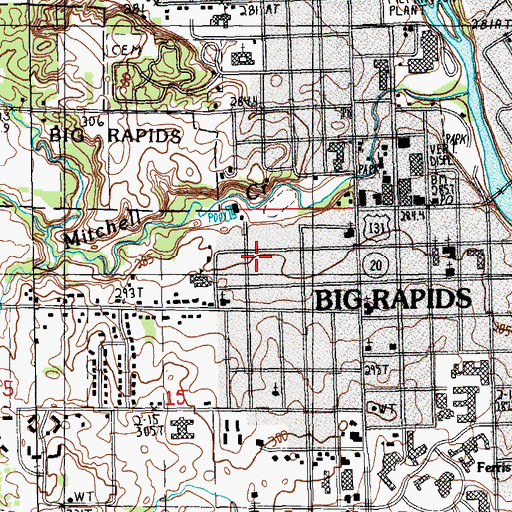 Topographic Map of Central Valley Community Church, MI