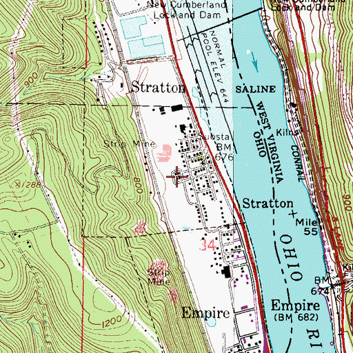Topographic Map of Ekey Trailer Park, OH