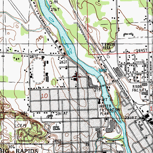 Topographic Map of Saint Mary's Catholic Church, MI