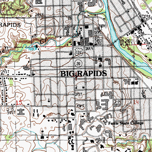 Topographic Map of Saint Andrew's Episcopal Church, MI