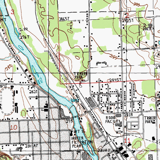 Topographic Map of College Park Mobile Village, MI