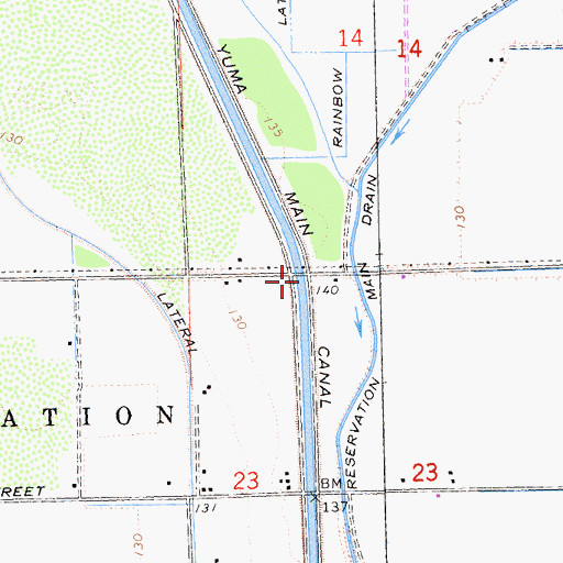 Topographic Map of Yuma Main Canal, CA