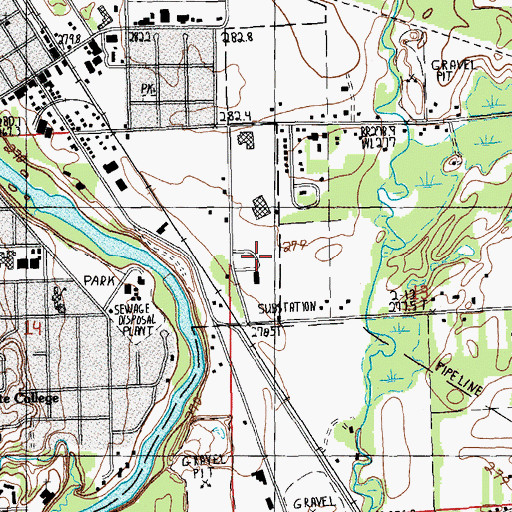 Topographic Map of Mecosta/Osceola Intermediate School District-Campus, MI