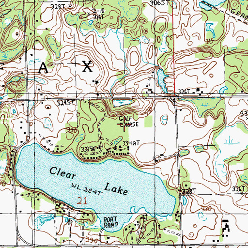 Topographic Map of Meceola Country Club, MI