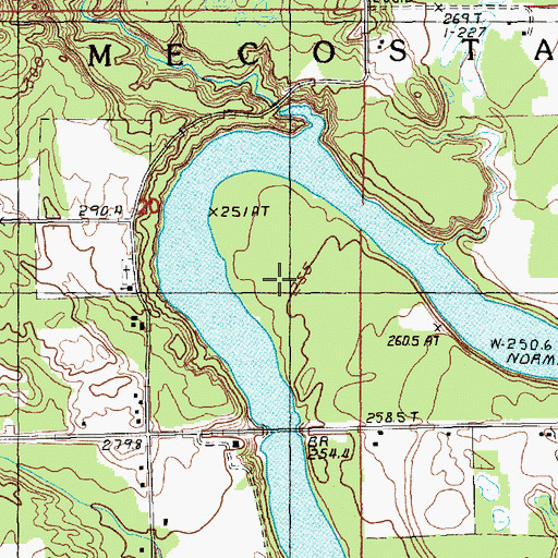 Topographic Map of Davis Park Bridge, MI