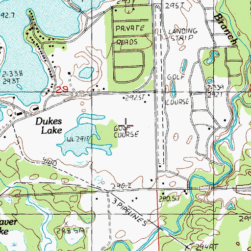 Topographic Map of Canadian Lakes Country Club, MI