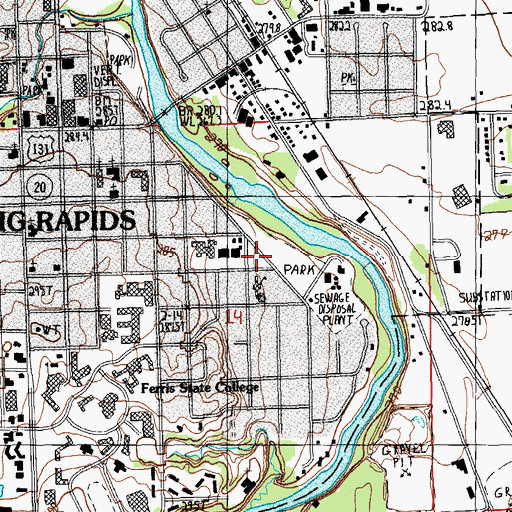 Topographic Map of Centennial Park, MI