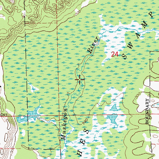 Topographic Map of Martiny Lake State Game Area, MI