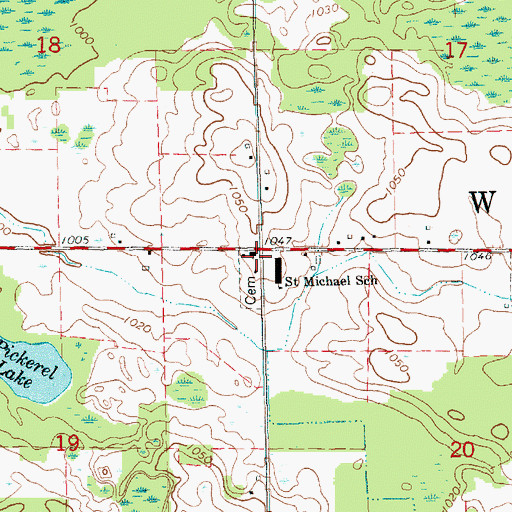 Topographic Map of Saint Michael Church, MI
