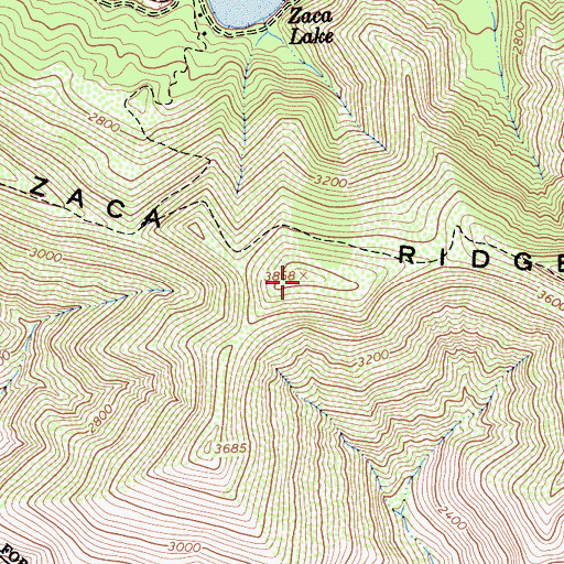 Topographic Map of Zaca Ridge, CA