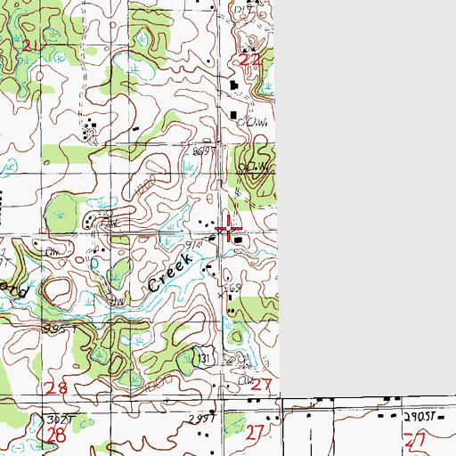 Topographic Map of Charity Baptist Church, MI