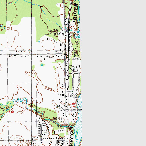 Topographic Map of Country Mobile Home Park, MI