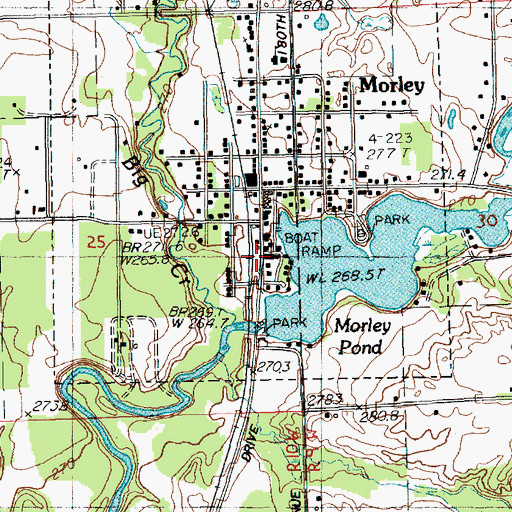 Topographic Map of Morley Station (historical), MI