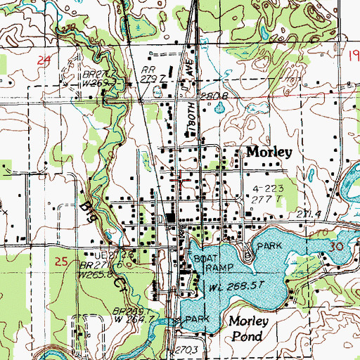 Topographic Map of First Baptist Church, MI