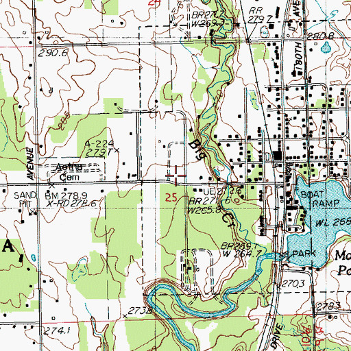 Topographic Map of Morley Area Fire Department, MI