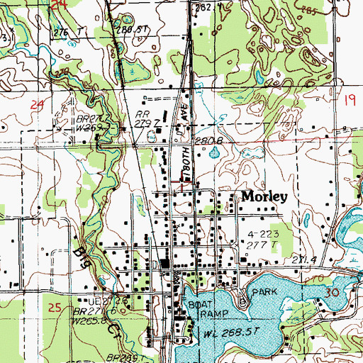 Topographic Map of Morley Elementary School, MI